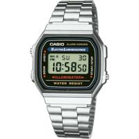 Horloge Heren Casio A168WA-1YES Zwart Zilverkleurig