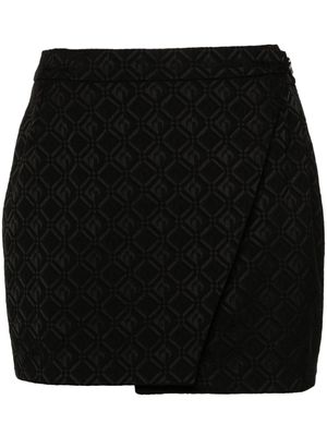 Marine Serre minijupe Moon Diamant en jacquard - Noir