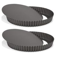 Patisse Bakvorm - 2x - voor taart of quiche - losse bodem - 28 cm - zwart