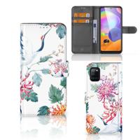 Samsung Galaxy A31 | Telefoonhoesje | Met pasjeshouder | Bird Flowers