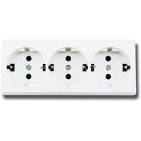 Witte 3-voudige Opbouw Wandcontactdoos met Randaarde