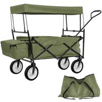 tectake® - Bolderkar transportkar bolderwagen strandkar + draagtas en dak - groen - belastbaarheid 80kg - 402317 - thumbnail