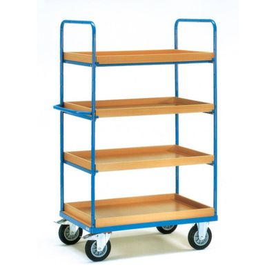 Fetra Hauptartikel 8323 Etagewagen Afleider Staal Poedercoating Laadvermogen (max.): 500 kg Stralend blauw (RAL 5007)
