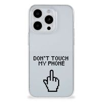 iPhone 15 Pro Silicone-hoesje Finger Don't Touch My Phone - thumbnail