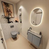 Toiletmeubel Mondiaz Ture Dlux | 60 cm | Meubelkleur Smoke | Eden wastafel Opalo Links | 1 kraangat