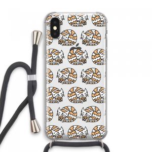 Slapende poes: iPhone XS Max Transparant Hoesje met koord