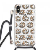 Slapende poes: iPhone XS Max Transparant Hoesje met koord