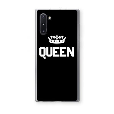 Queen zwart: Samsung Galaxy Note 10 Transparant Hoesje