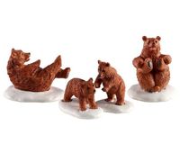 Bear family snow day, set of 4 - LEMAX