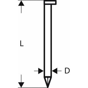 D-kopstripnagel SN34DK 75, 2,8 mm, 75 mm, blank, glad 3000 stuk(s) Bosch Accessories 2608200002 Afm. (l x b) 75 mm x 2.8 mm