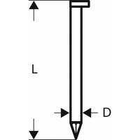 D-kopstripnagel SN34DK 75, 2,8 mm, 75 mm, blank, glad 3000 stuk(s) Bosch Accessories 2608200002 Afm. (l x b) 75 mm x 2.8 mm - thumbnail