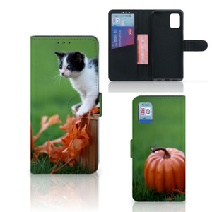 Samsung Galaxy A31 Telefoonhoesje met Pasjes Kitten