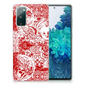 Silicone Back Case Samsung Galaxy S20 FE Angel Skull Rood