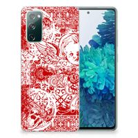 Silicone Back Case Samsung Galaxy S20 FE Angel Skull Rood