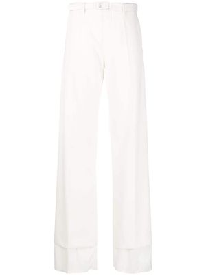 MM6 Maison Margiela pantalon évasé à taille haute - Blanc