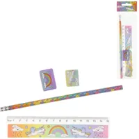 Duckiez Schrijfset eenhoorn 19 cm set van 4 | 24 stuks