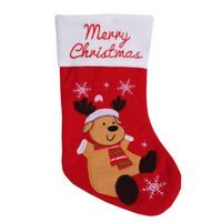Kerstversiering Kerstsokken Merry Christmas Met Rendier 45 Cm - Kerstsokken - thumbnail
