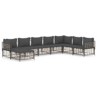 The Living Store Hoekbank Antraciet - Poly rattan 72x72x66 cm - Weerbestendig