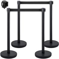 VEVOR Crowd Control Stanchion Barrières voor Menigtecontrole 90 cm Wachtrijlijn Touw 4-Delige Set Touw Barrière Stanchion Wachtrij Demenigte Verdelen