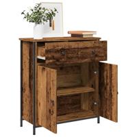Dressoir 70x30x80 cm bewerkt hout oud houtkleurig
