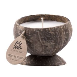 We Love The Planet kaars Darjeeling Delight 9 cm sojawax bruin/wit