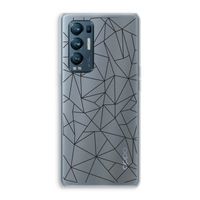 Geometrische lijnen zwart: Oppo Find X3 Neo Transparant Hoesje