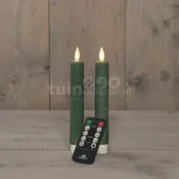 LED Dinerkaars Wax 18cm Jade Groen 2st