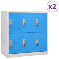 Lockerkasten 2 st 90x45x92,5 cm staal lichtgrijs en blauw SKU: V3095232 - thumbnail