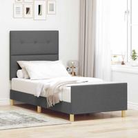 Bedframe met hoofdeinde Donkergrijs 80 x 200 cm Stof