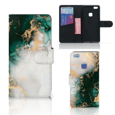 Bookcase voor Huawei P10 Lite Marmer Groen