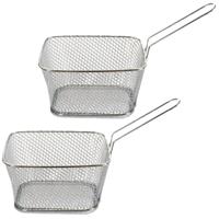 Arte regal Frietmandje - 4x - zilver - patatmandje - 23x11x7 cm - serveermandjes voor snacks