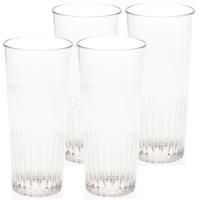 Onbreekbaar bierglas - 12x stuks - ribbel - transparant - kunststof - 30 cl/300 ml