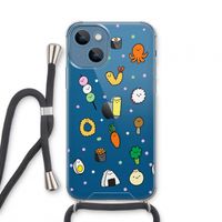 Happy bento friends: iPhone 13 mini Transparant Hoesje met koord