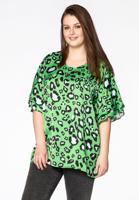 Yoek Blouse wide frilled | Groen | Maat 42/44