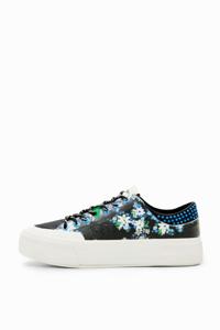 Sneakers met plateauzool en bloemen - MATERIAL FINISHES - 39