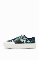 Sneakers met plateauzool en bloemen - MATERIAL FINISHES - 39