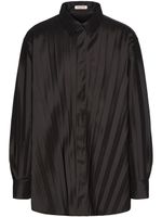 Valentino Garavani chemise plissée à manches longues - Noir