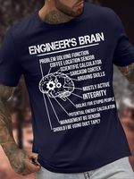 Men's Engineer's Brain Problem-Solving Function Coffee Location Sensor Funny Graphic Printing Text Letters Casual Cotton T-Shirt - thumbnail