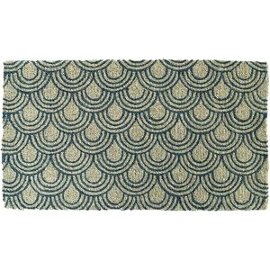 Fisura Deurmat Art Deco 70 X 40 Cm Kokosvezel/pvc Beige/blauw