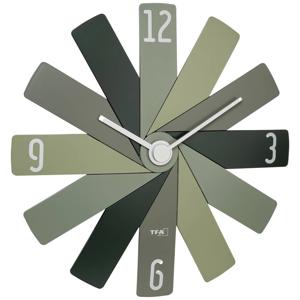 TFA Dostmann 60.3020.04 Wandklok Kwarts 400 mm x 37 mm x 400 mm Groen, Olijf, Bosgroen Slepend uurwerk (geluidsloos)