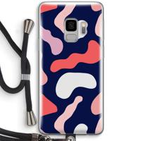 Memphis Shapes Pink: Samsung Galaxy S9 Transparant Hoesje met koord