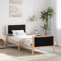 Bedframe met hoofdeinde Zwart 75 x 190 cm Stof