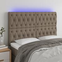 Hoofdbord LED 160x7x118/128 cm stof taupe