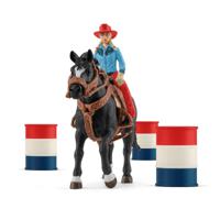 Schleich Farm World - Barrel racing met cowgirl speelfiguur 42576 - thumbnail