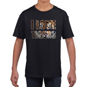 I love tigers / tijgers dieren shirt zwart kids