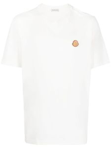 Moncler t-shirt en coton à logo appliqué - Blanc