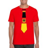 Rood t-shirt met Duitsland vlag stropdas heren