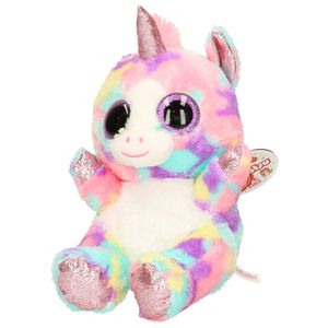 Keel Toys pluche eenhoorn knuffel - regenboog kleuren lichtroze - 25 cm
