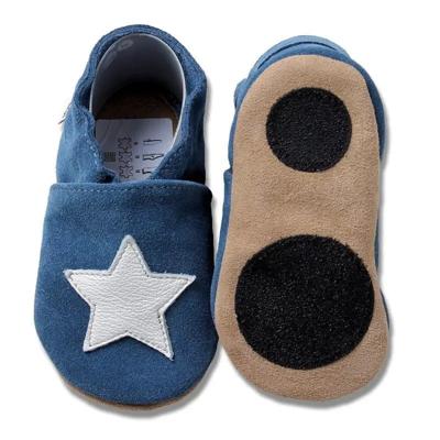 Hobea babyslofjes extra antislip blau met weissem Stern-24-25