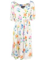 Boutique Moschino robe mi-longue à fleurs - Blanc - thumbnail